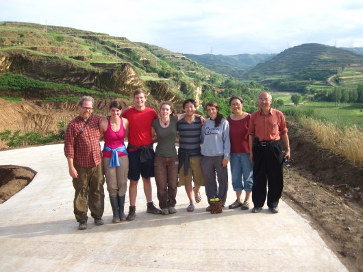 Part of the team scoping out the field site.