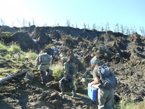 Hiking up the Duvannyi Yar outcrop to get some older, hopefully more biolabile organic matter