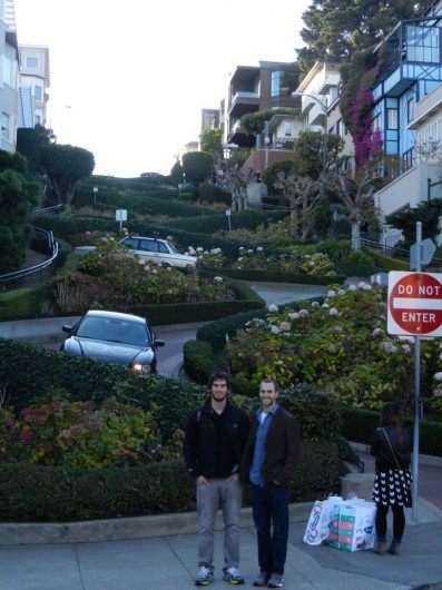 Sam and I at the base of the famous zig-zaging Lombard St. in San Francisco.