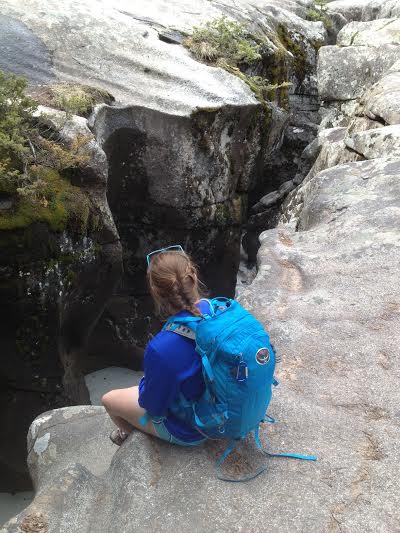 Above a small gorge in the Rockies.