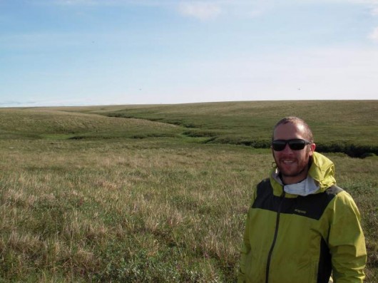 Sam Dunn at the tundra study site.