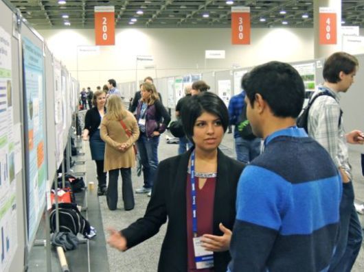 Erika Ramos presents her research at AGU 2014.