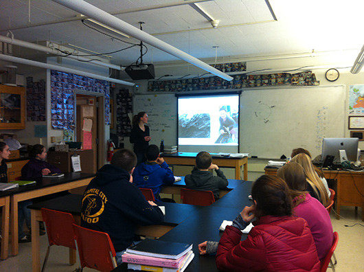 Talking to kids at Juneau-Douglas High School.