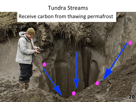 Slide from my ACS talk showing thawing permafrost at Duvannyi Yar (photo © Chris Linder).