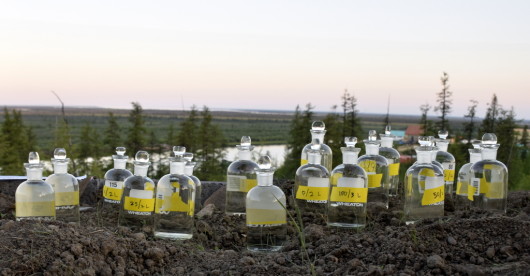 Bottles on the roof of the Orbita Laboratory.