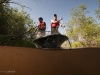 Paul Mann and Max Holmes navigate their boat into a small Siberian stream.