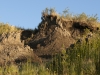 Dry, crumbly soil is all that remains when ice wedges thaw.