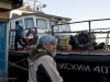 Sergei Zimov readies the barge for its trip to Duvannyi Yar.