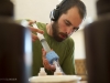 Travis Drake works on his stream experiment in Orbita.