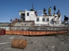 Abandoned boat on the shores of the Kolyma River.