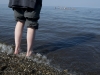 Swimming in the Arctic Ocean.